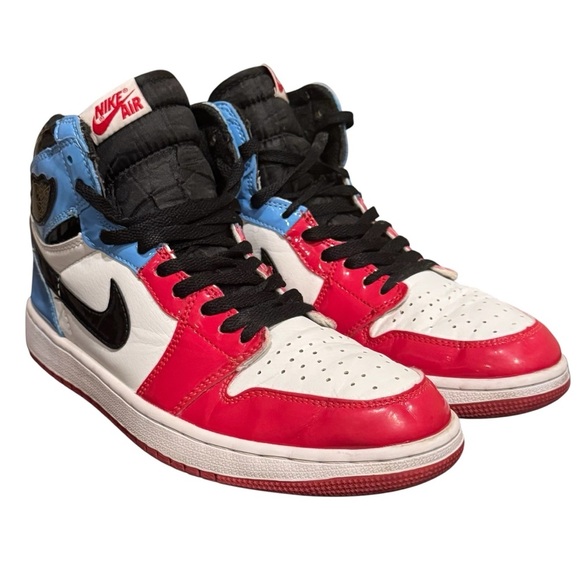 Nike Air Jordan 1 AJ1 Retro High Fearless red white blue Patent CK5666-100 9..5 - Picture 2 of 12